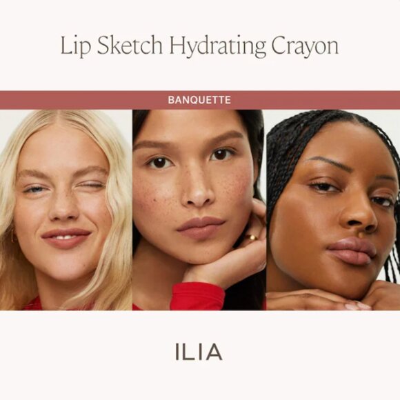 ILIA Lip Sketch Hydrating Lipstick + Lip Liner Crayon | Banquette (Beige Pink) - Picture 3 of 5
